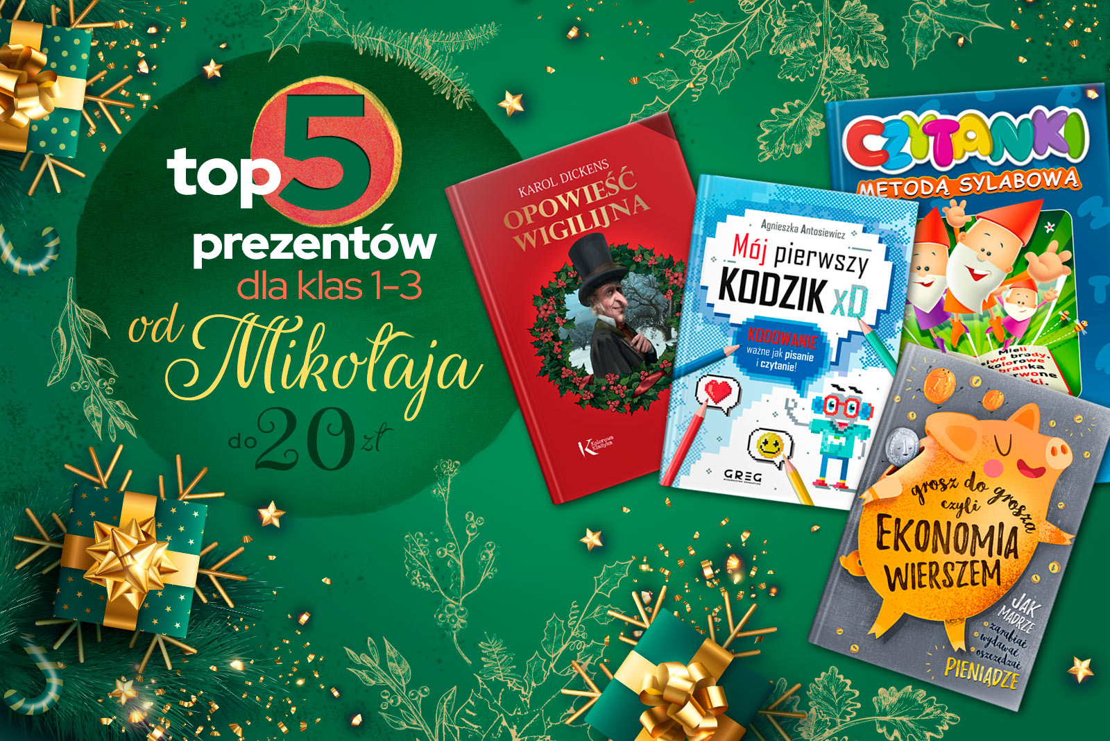 head Prezenty od Mikołaja dla klas 1-3 do 20 zł