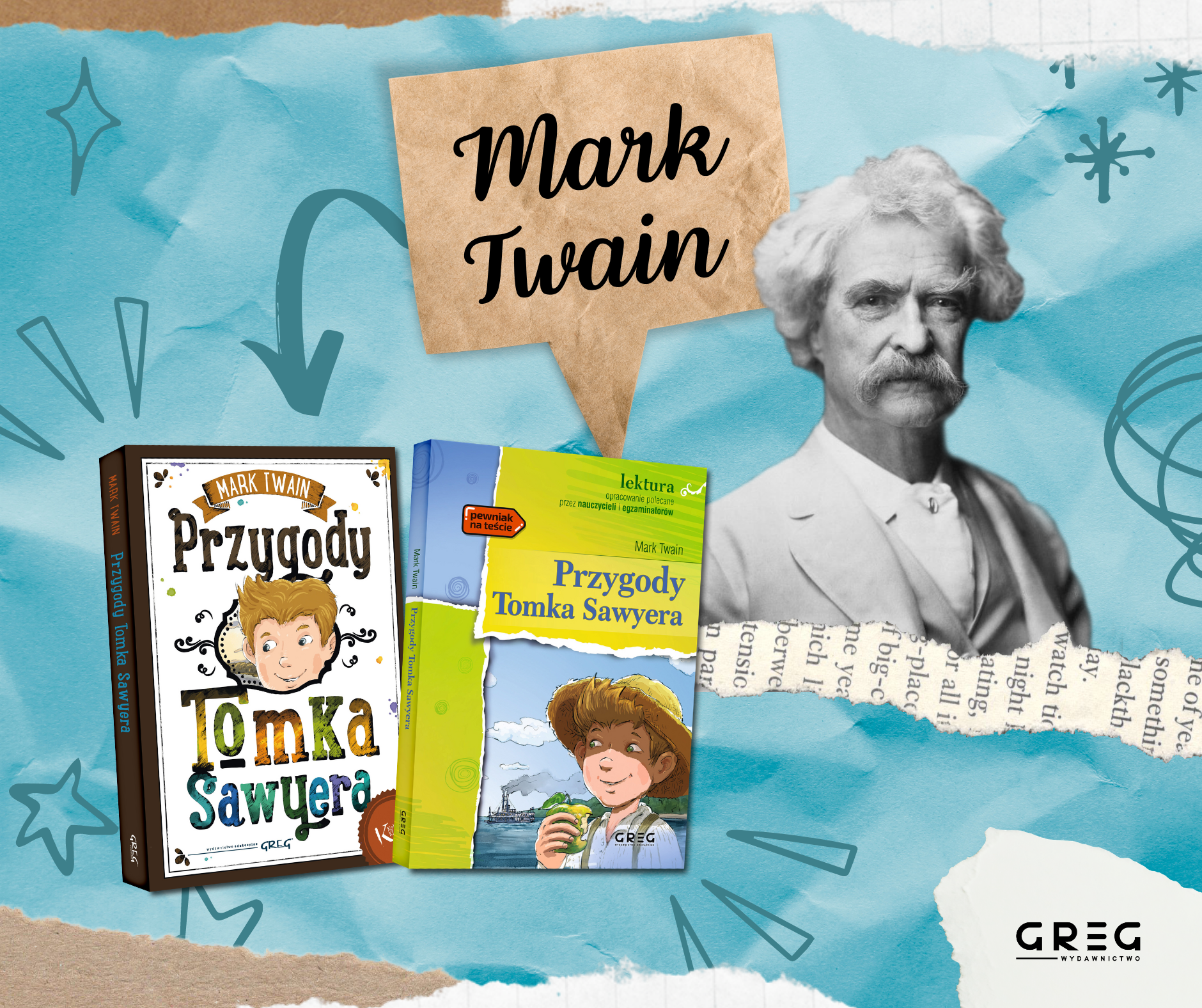 nagłówek grafika mark twain
