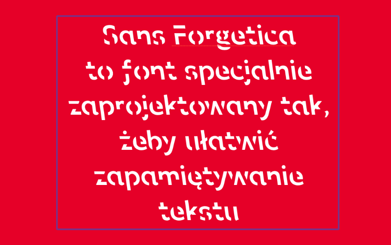 grafika sans forgetica specjalny font zapamiętywanie
